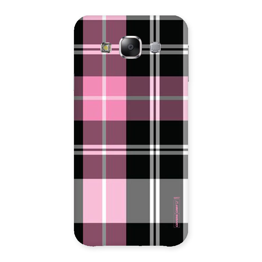 Pink Black Check Back Case for Samsung Galaxy E5