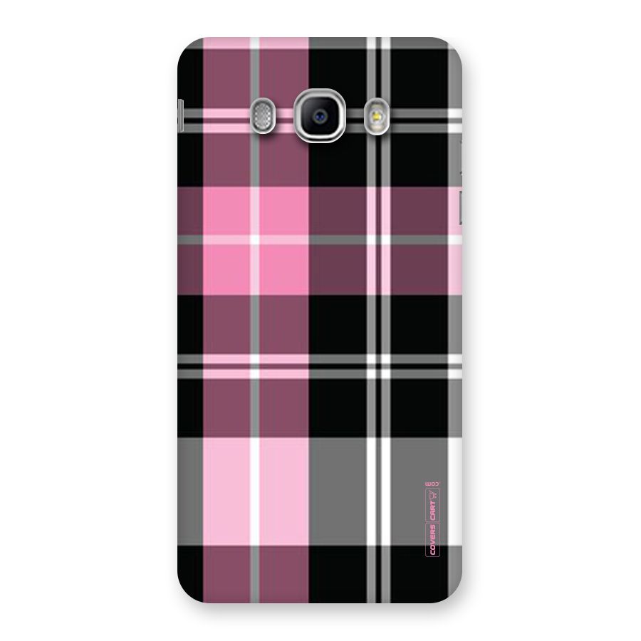 Pink Black Check Back Case for Samsung Galaxy J5 2016