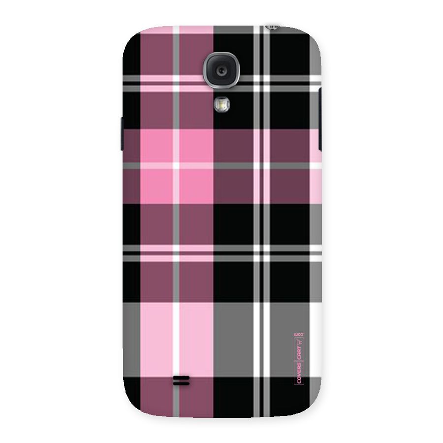 Pink Black Check Back Case for Samsung Galaxy S4