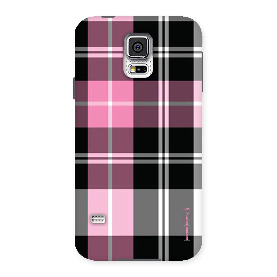 Pink Black Check Back Case for Samsung Galaxy S5