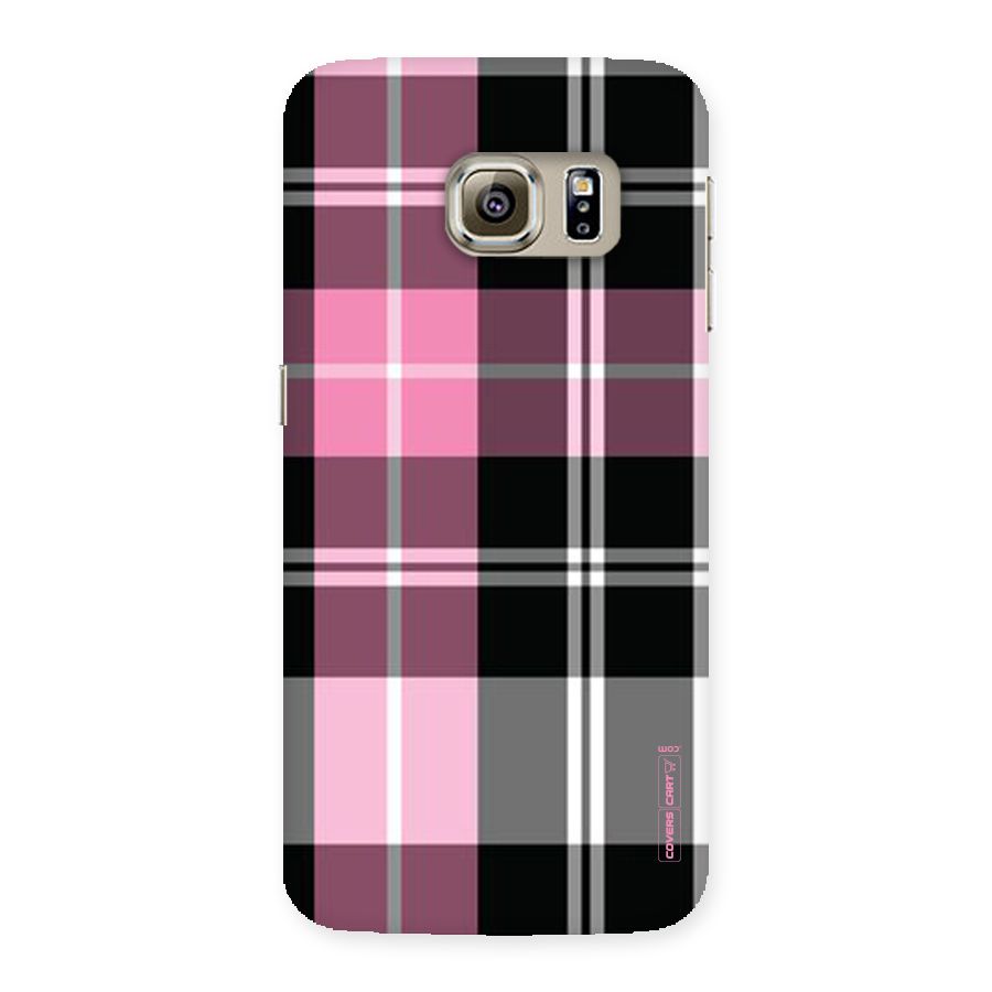 Pink Black Check Back Case for Samsung Galaxy S6 Edge Plus