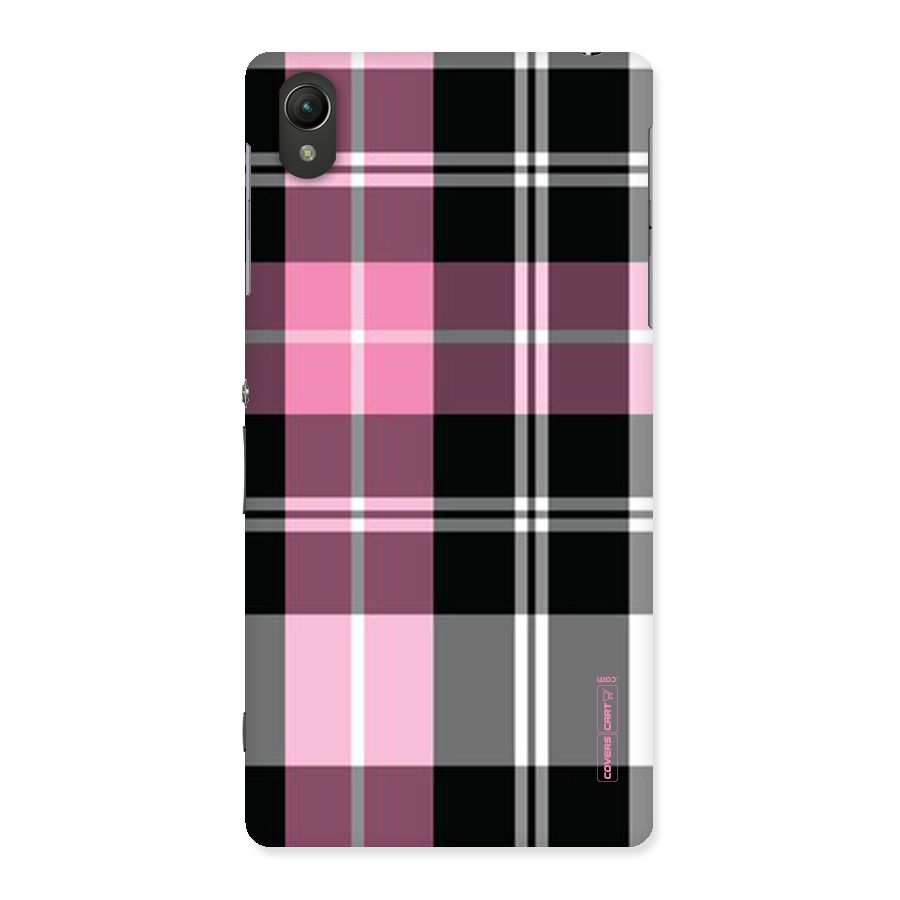 Pink Black Check Back Case for Sony Xperia Z2