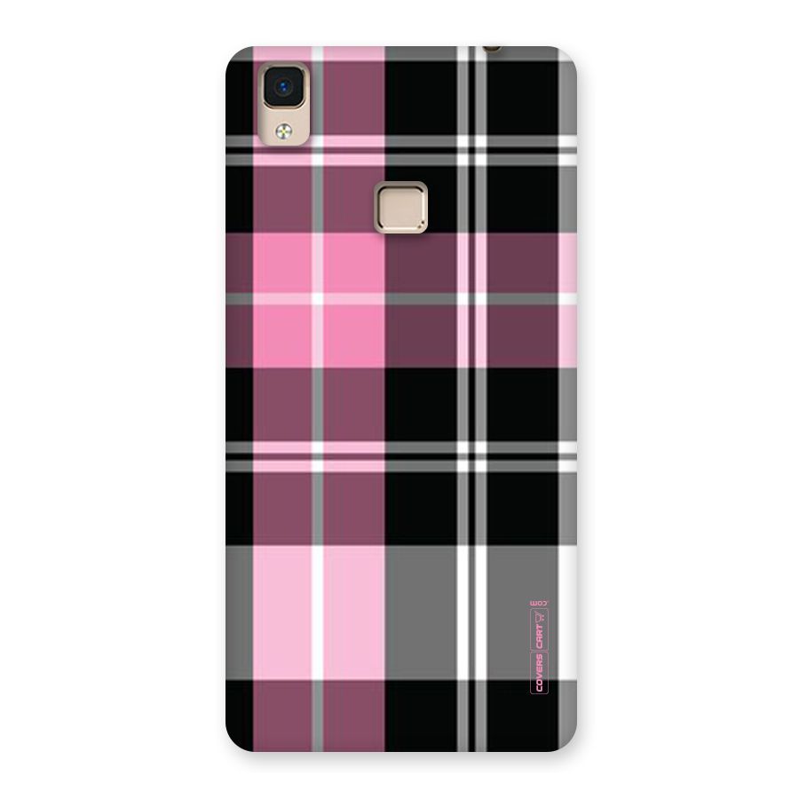 Pink Black Check Back Case for V3 Max