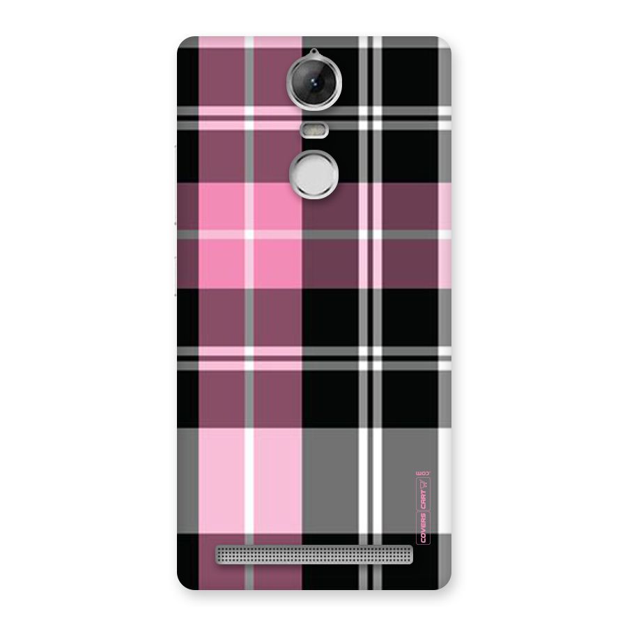 Pink Black Check Back Case for Vibe K5 Note
