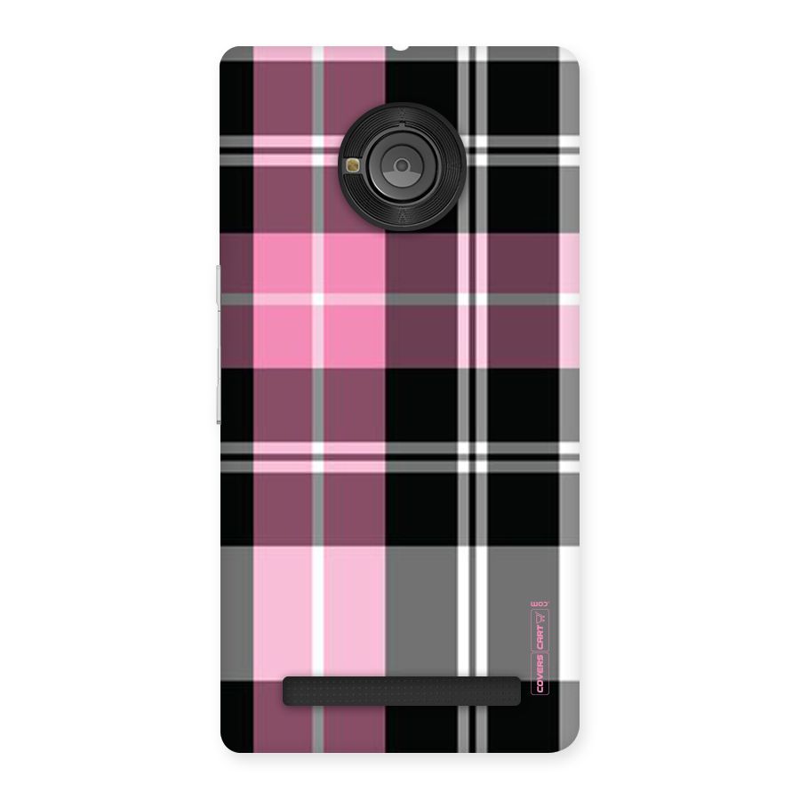 Pink Black Check Back Case for Yu Yuphoria