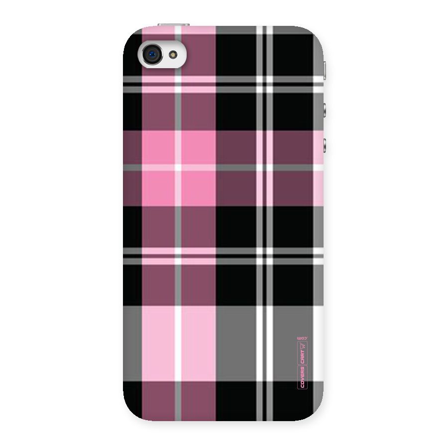 Pink Black Check Back Case for iPhone 4 4s