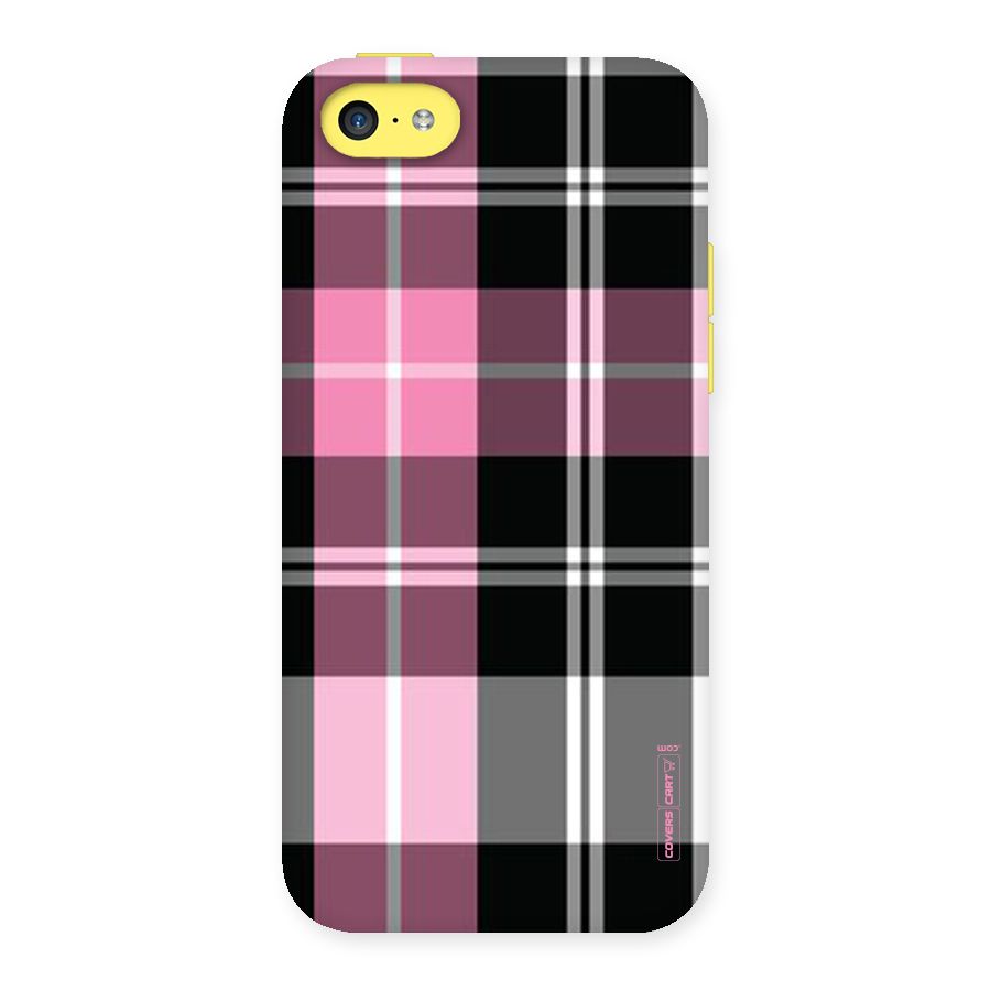 Pink Black Check Back Case for iPhone 5C