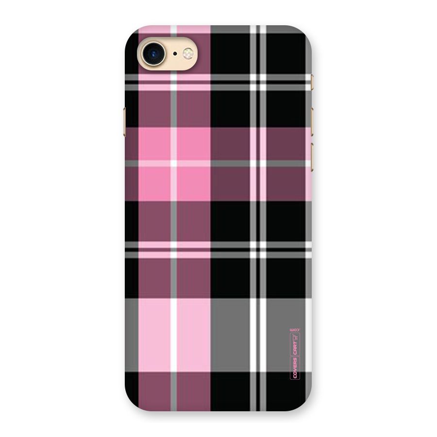 Pink Black Check Back Case for iPhone 7