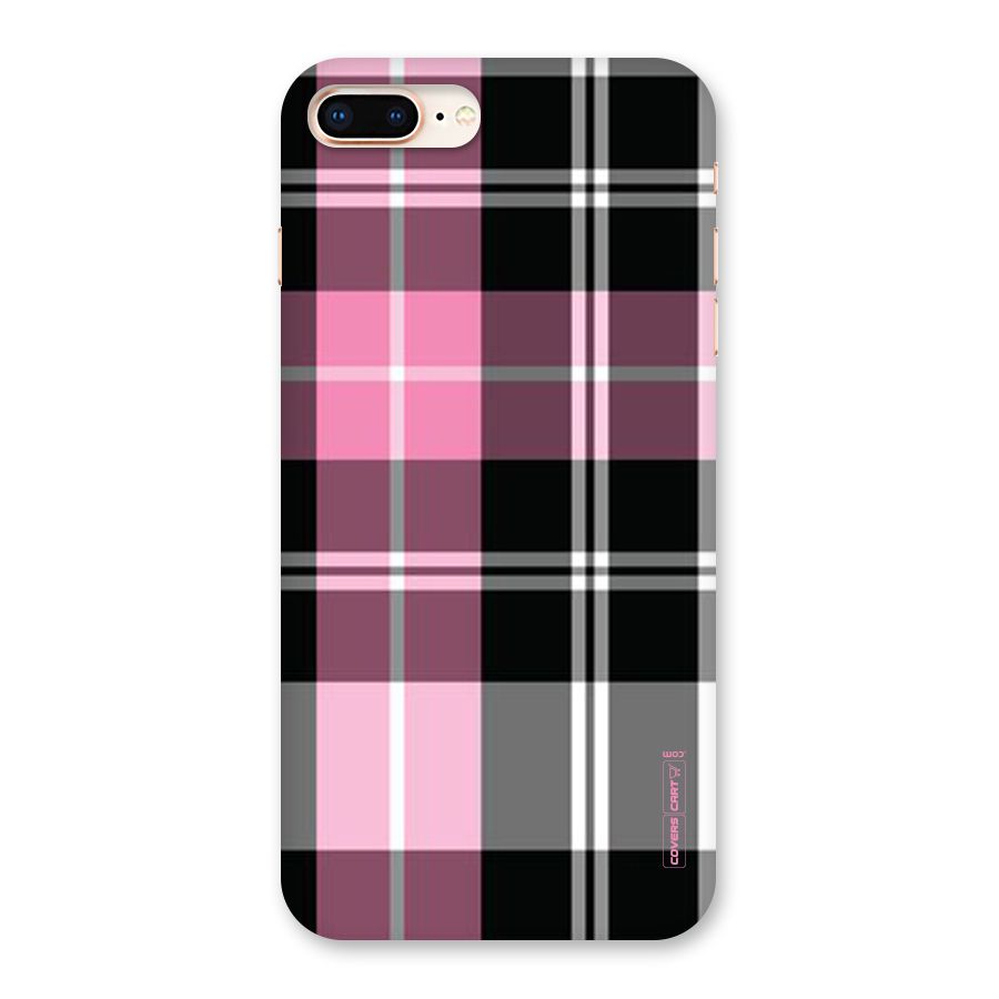 Pink Black Check Back Case for iPhone 8 Plus