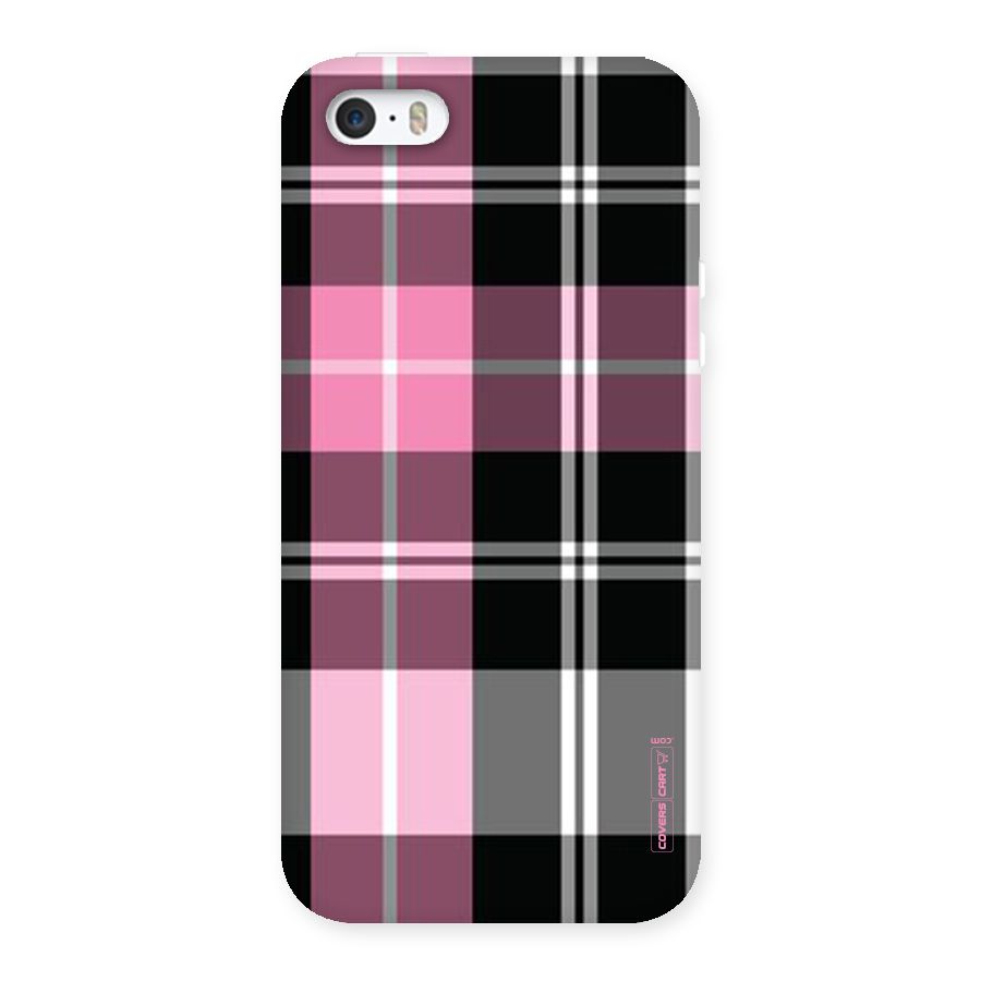 Pink Black Check Back Case for iPhone SE