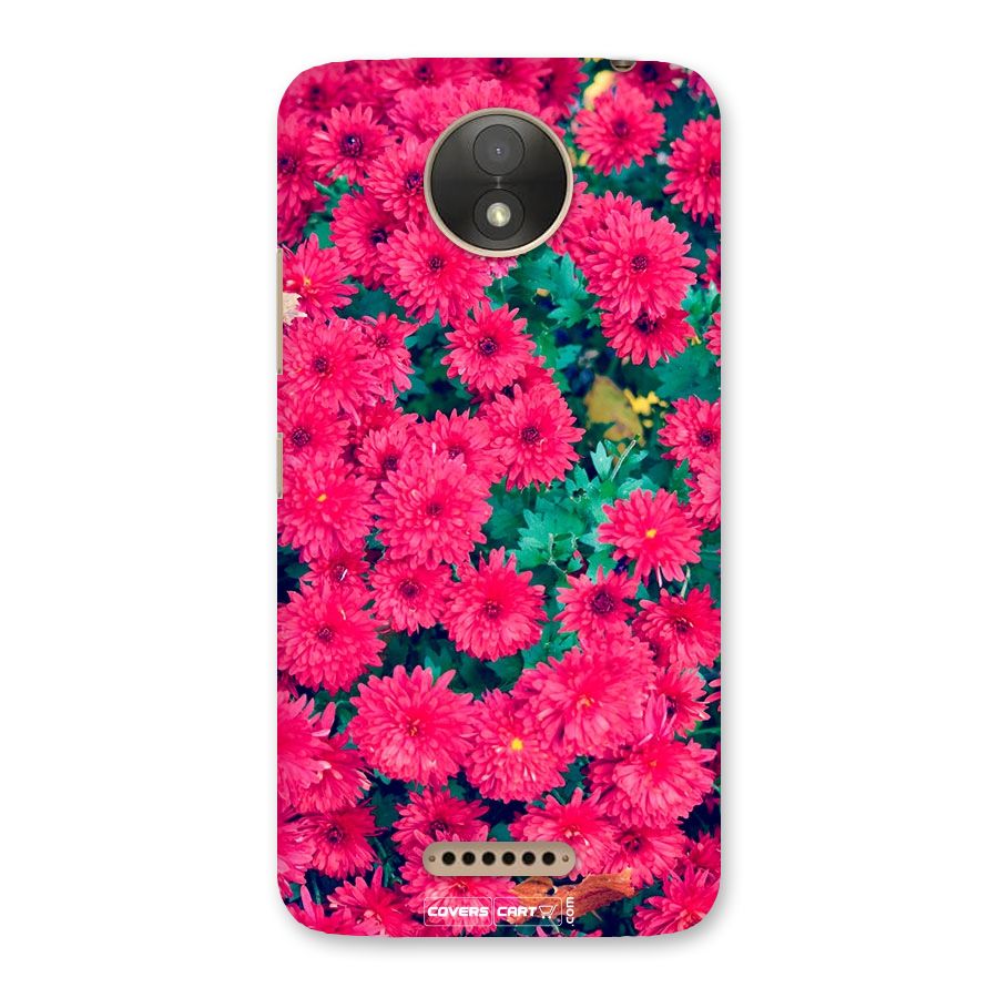 Pink Flowers Back Case for Moto C Plus