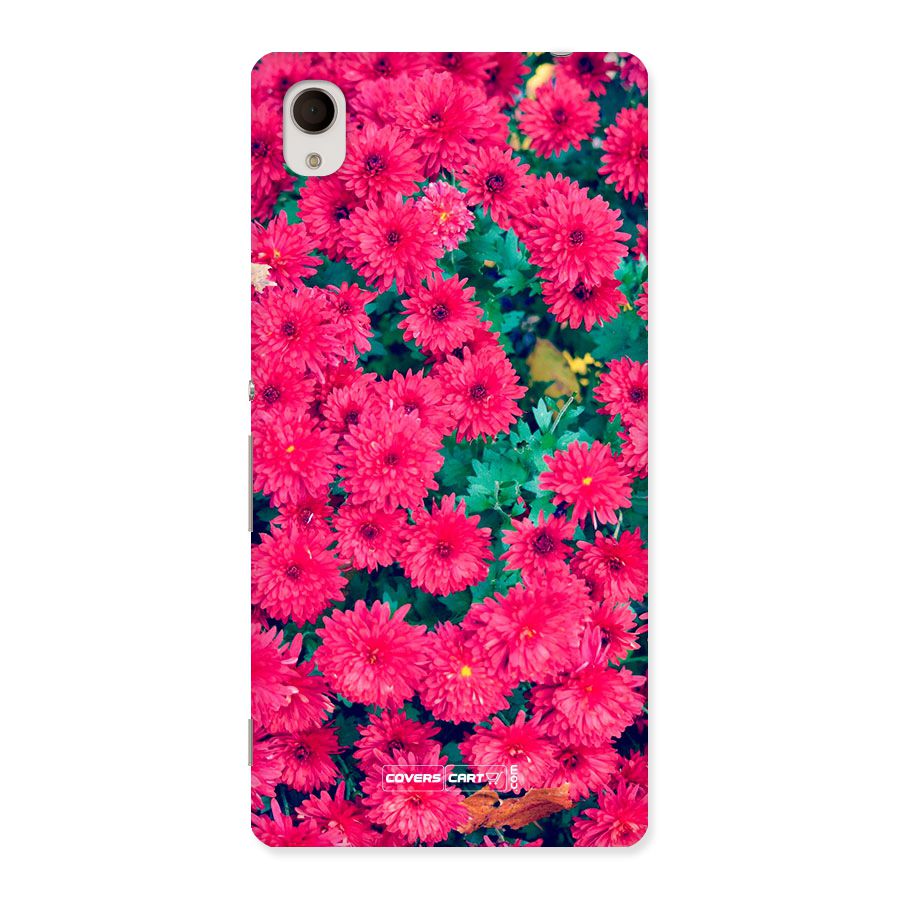Pink Flowers Back Case for Xperia M4 Aqua