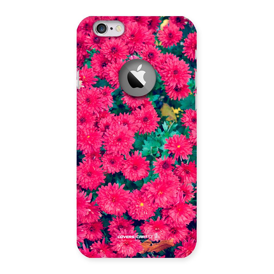 Pink Flowers Back Case for iPhone 6 Logo Cut