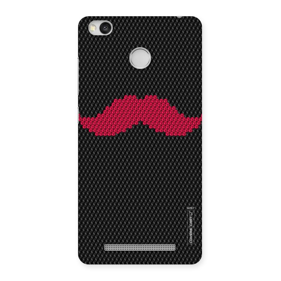Pink Moustache Back Case for Redmi 3S Prime