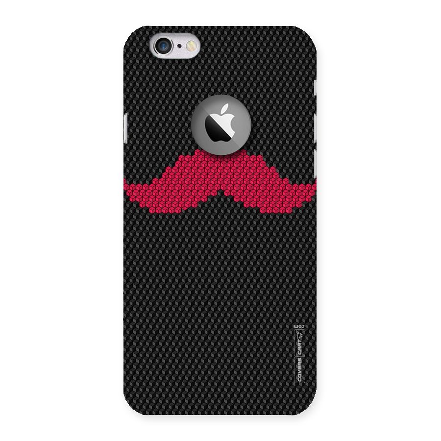 Pink Moustache Back Case for iPhone 6 Logo Cut