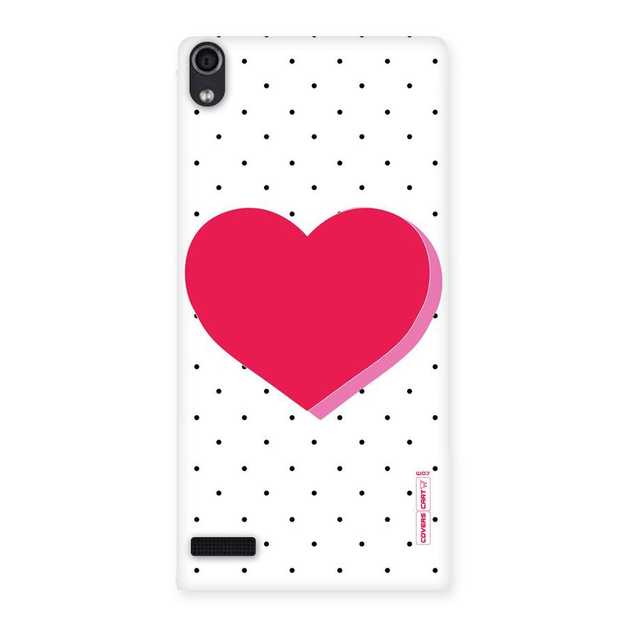 Pink Polka Heart Back Case for Ascend P6