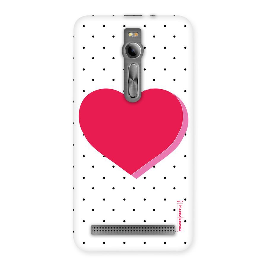 Pink Polka Heart Back Case for Asus Zenfone 2