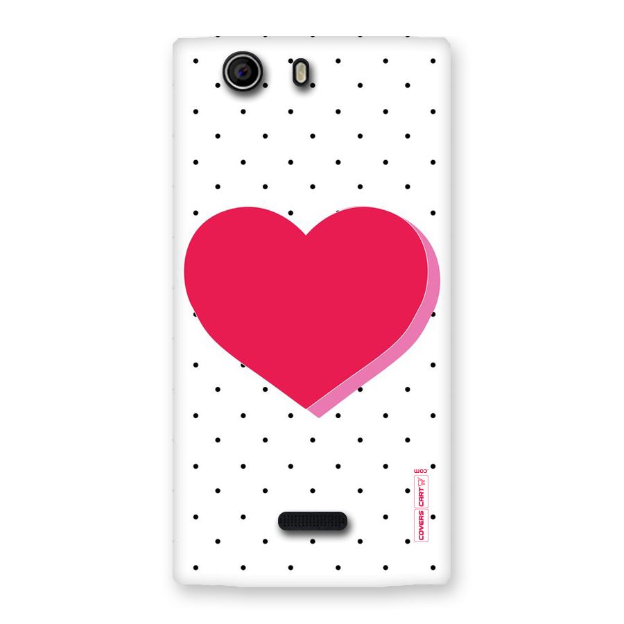 Pink Polka Heart Back Case for Canvas Nitro 2 E311