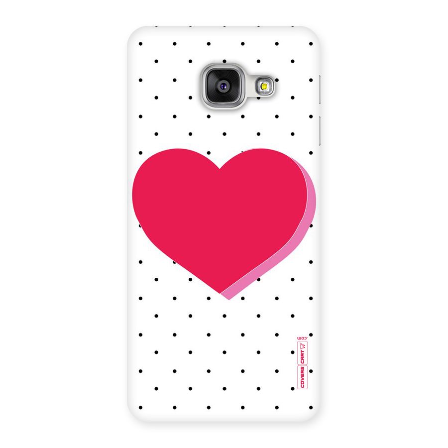 Pink Polka Heart Back Case for Galaxy A3 2016