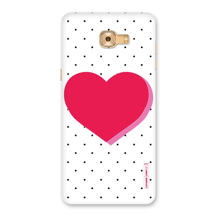Pink Polka Heart Back Case for Galaxy C9 Pro