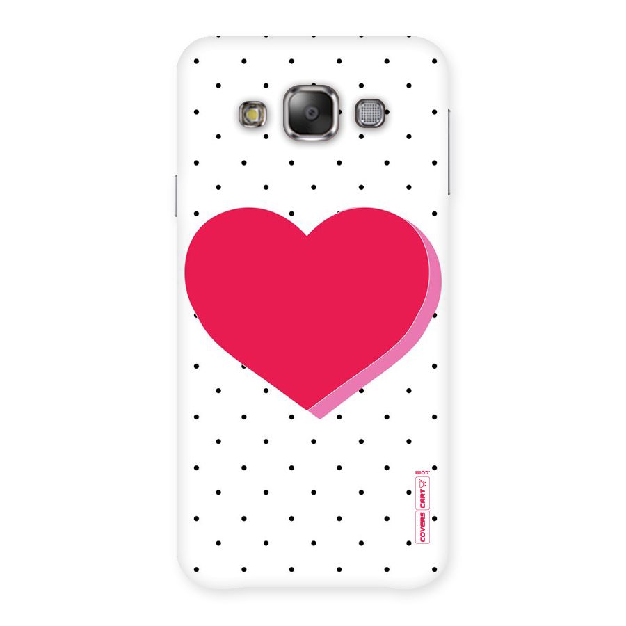 Pink Polka Heart Back Case for Galaxy E7