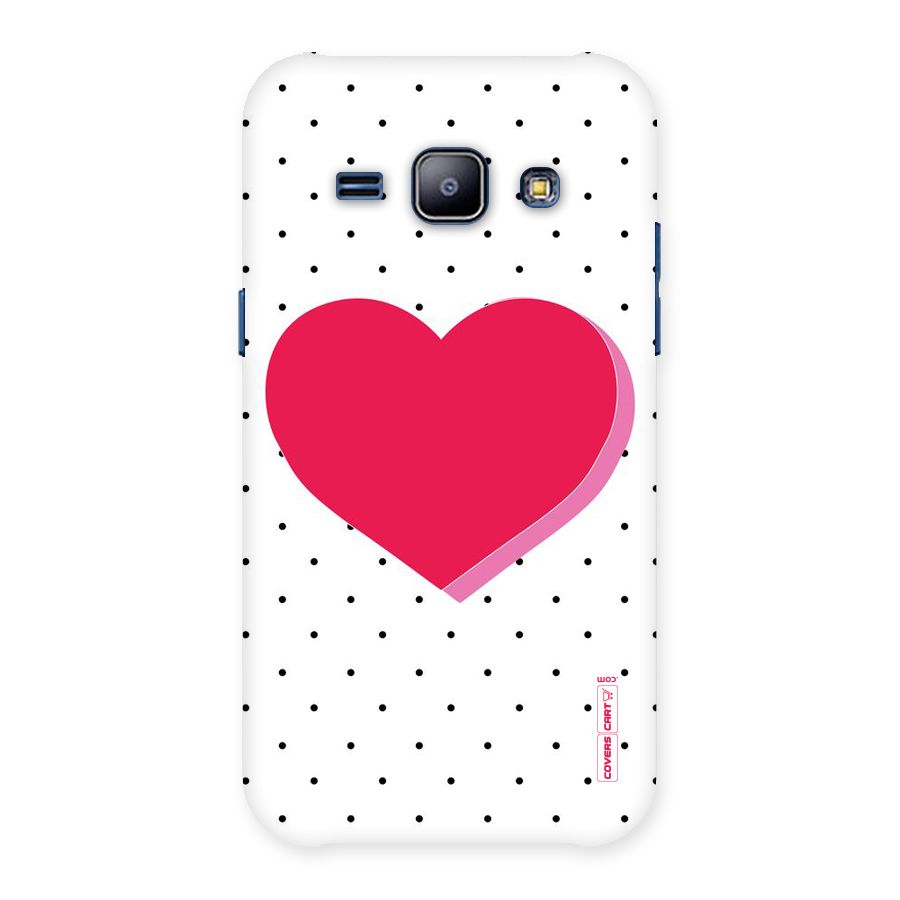 Pink Polka Heart Back Case for Galaxy J1