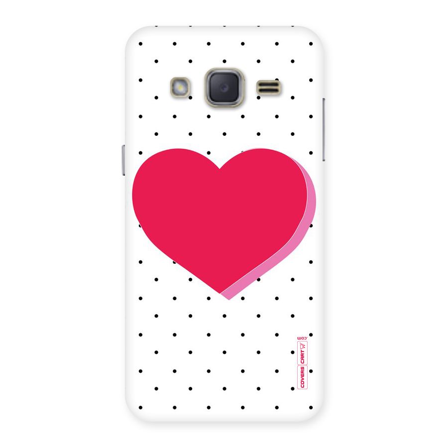 Pink Polka Heart Back Case for Galaxy J2