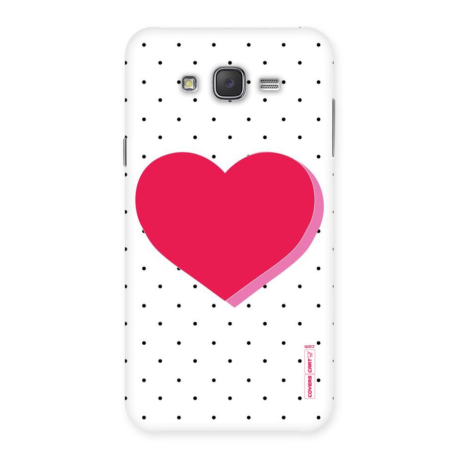 Pink Polka Heart Back Case for Galaxy J7