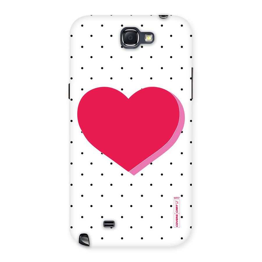 Pink Polka Heart Back Case for Galaxy Note 2