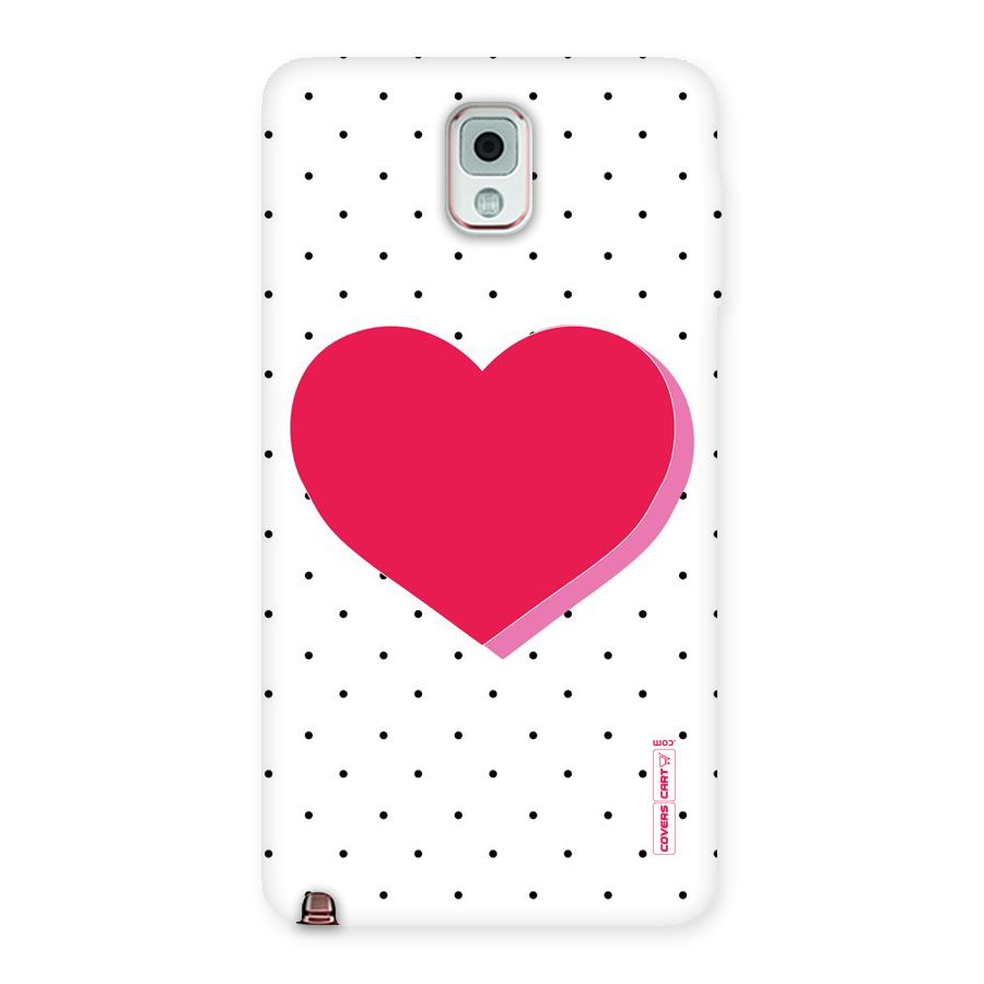 Pink Polka Heart Back Case for Galaxy Note 3