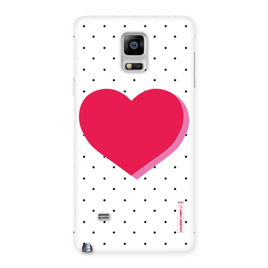 Pink Polka Heart Back Case for Galaxy Note 4