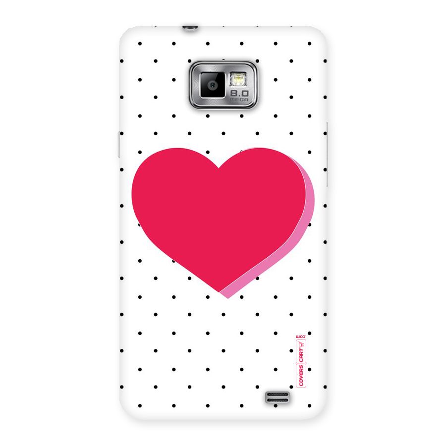 Pink Polka Heart Back Case for Galaxy S2