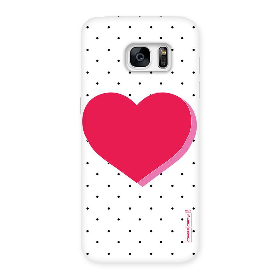 Pink Polka Heart Back Case for Galaxy S7 Edge