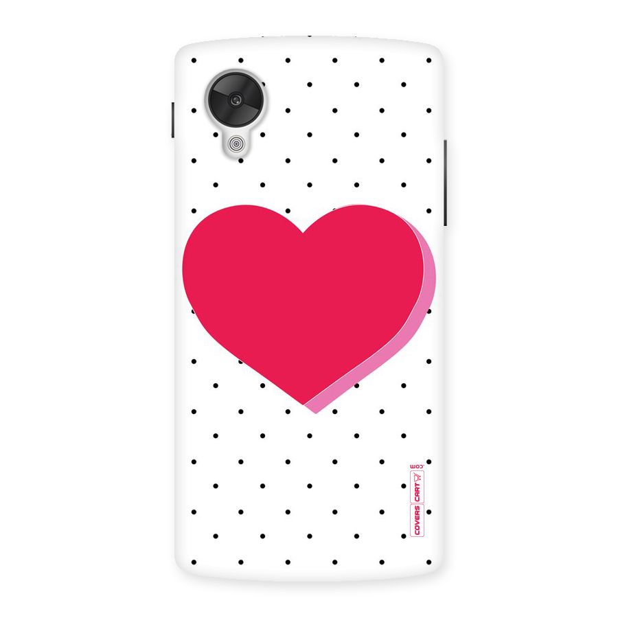 Pink Polka Heart Back Case for Google Nexsus 5