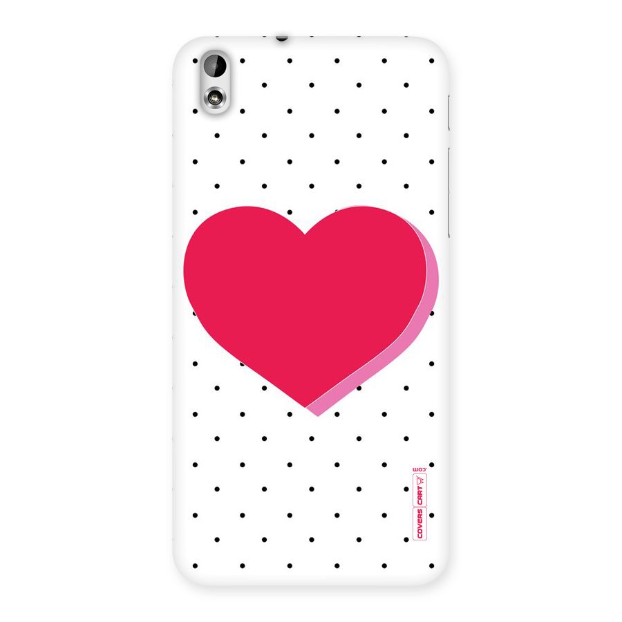 Pink Polka Heart Back Case for HTC Desire 816g