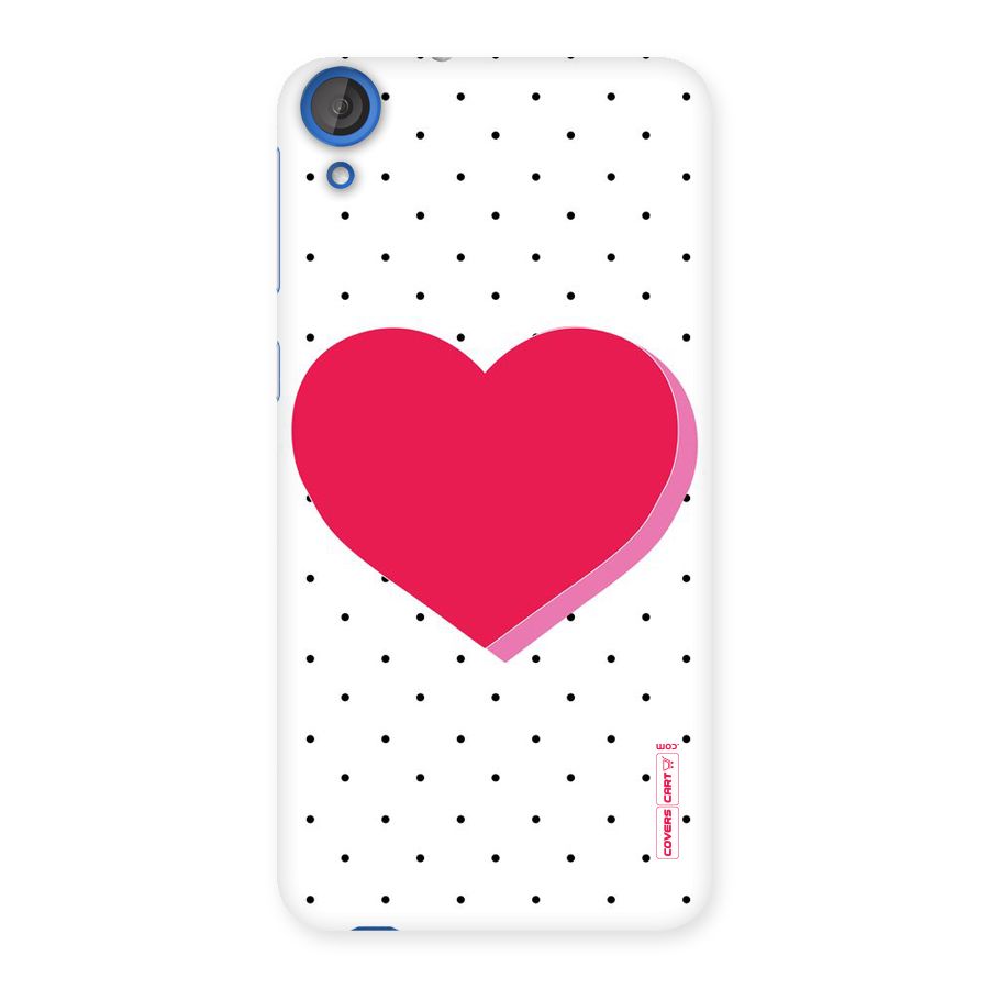 Pink Polka Heart Back Case for HTC Desire 820