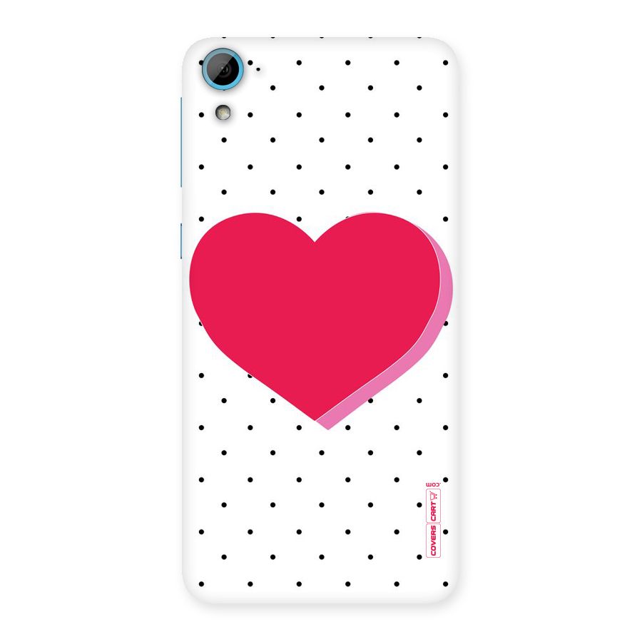 Pink Polka Heart Back Case for HTC Desire 826