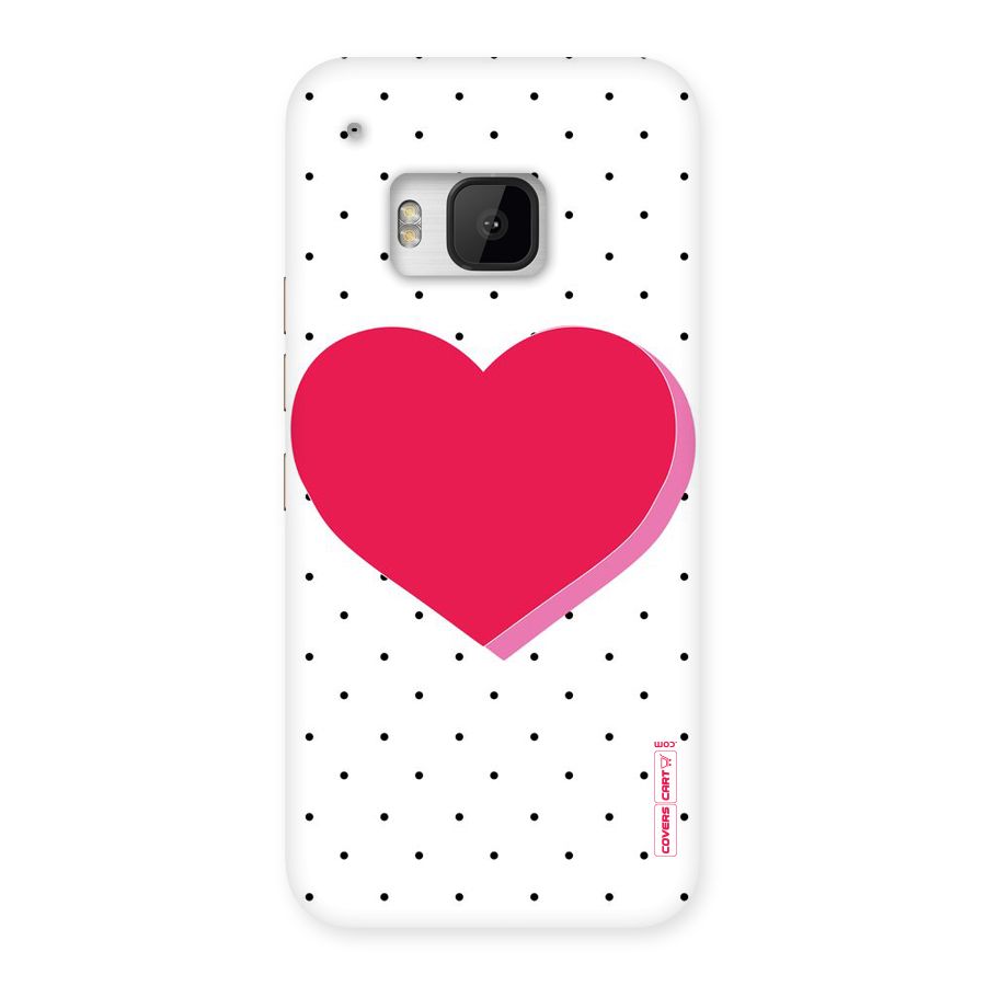 Pink Polka Heart Back Case for HTC One M9