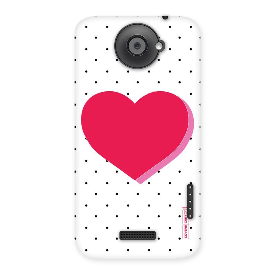 Pink Polka Heart Back Case for HTC One X