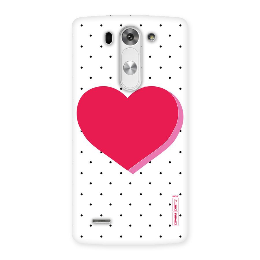 Pink Polka Heart Back Case for LG G3 Mini