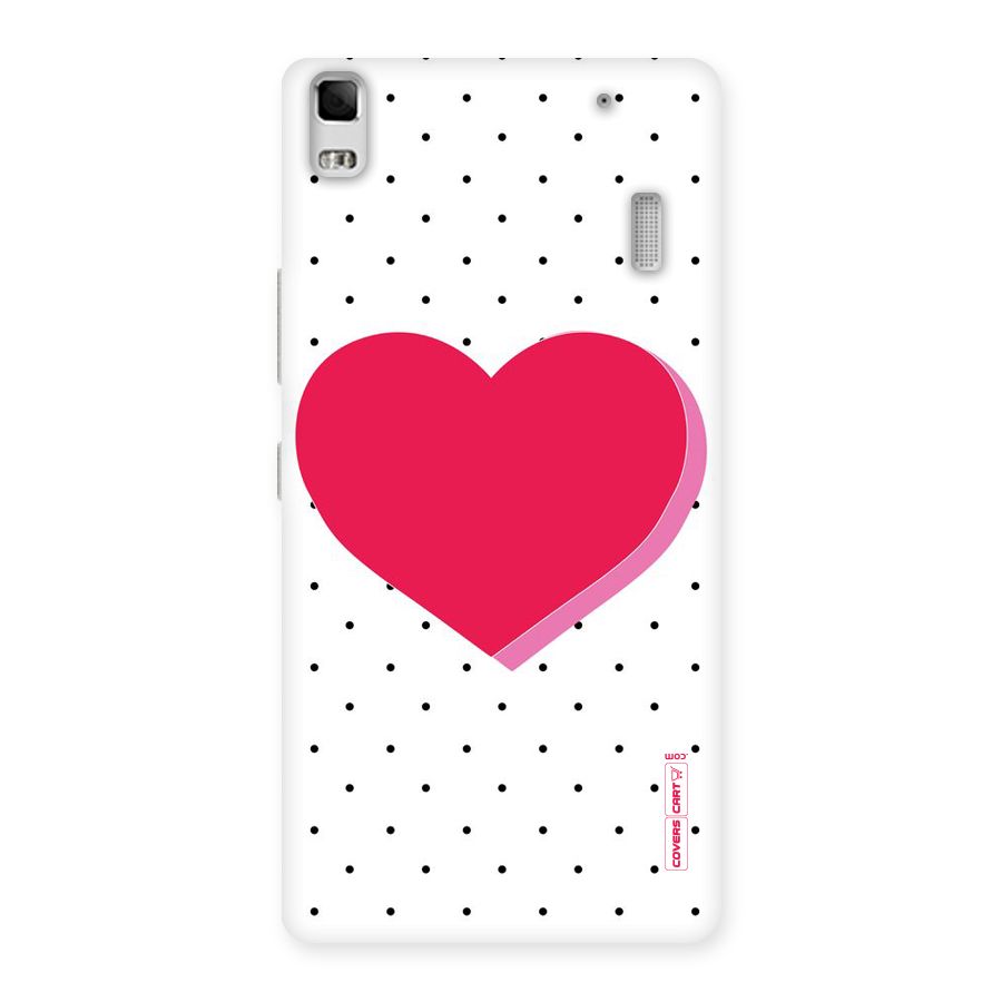 Pink Polka Heart Back Case for Lenovo A7000