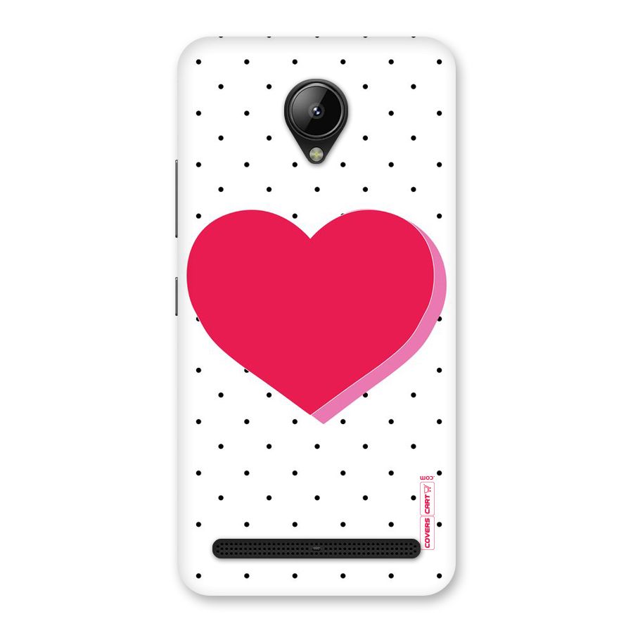 Pink Polka Heart Back Case for Lenovo C2