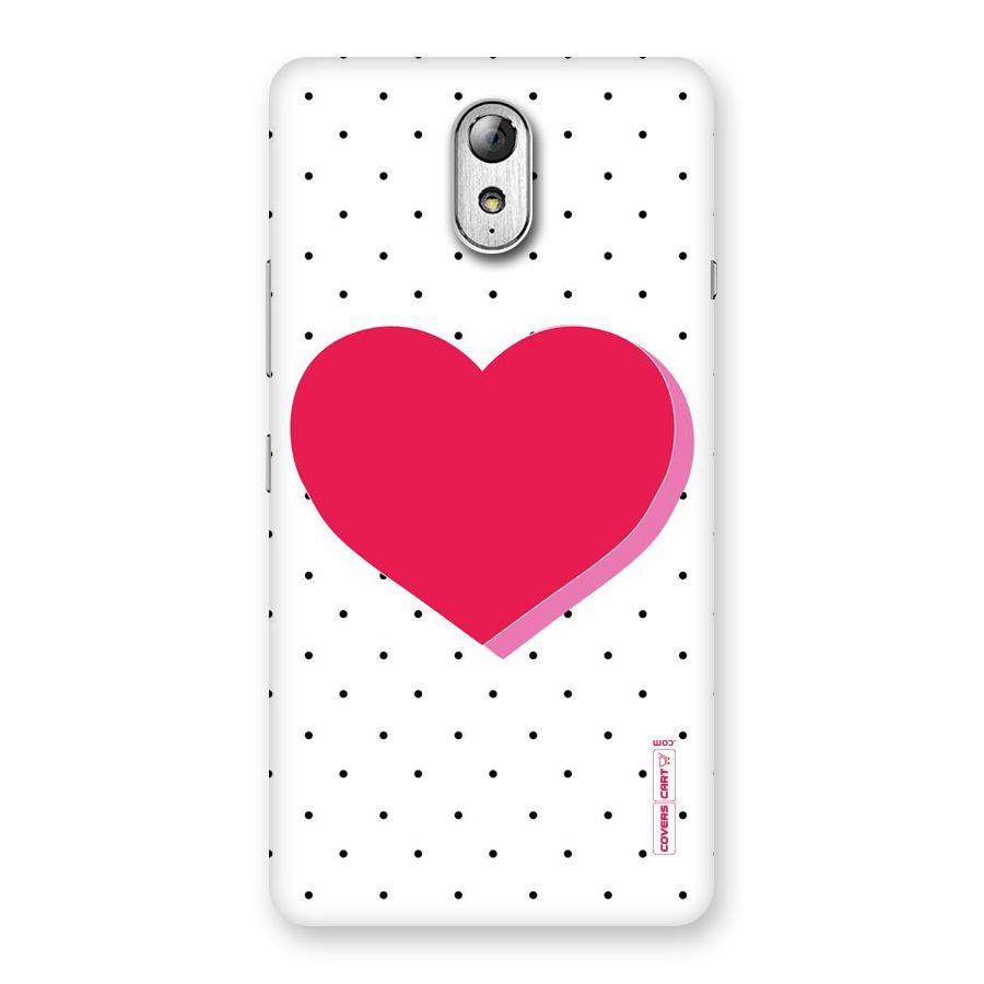 Pink Polka Heart Back Case for Lenovo Vibe P1M