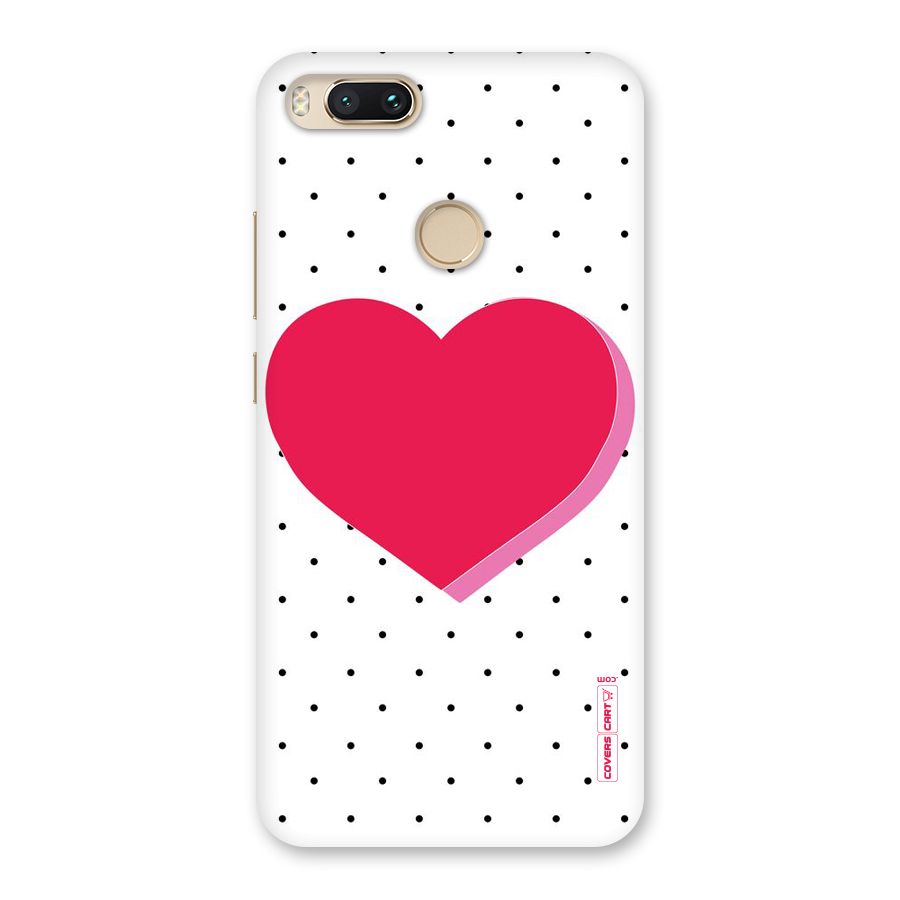 Pink Polka Heart Back Case for Mi A1