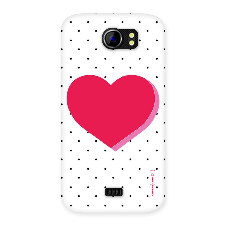 Pink Polka Heart Back Case for Micromax Canvas 2 A110