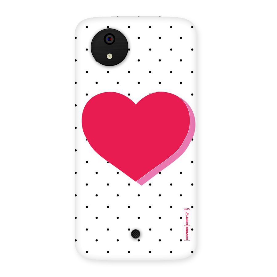 Pink Polka Heart Back Case for Micromax Canvas A1