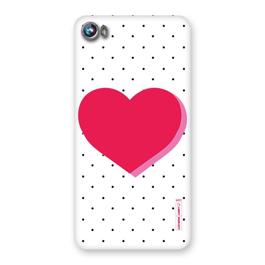 Pink Polka Heart Back Case for Micromax Canvas Fire 4 A107