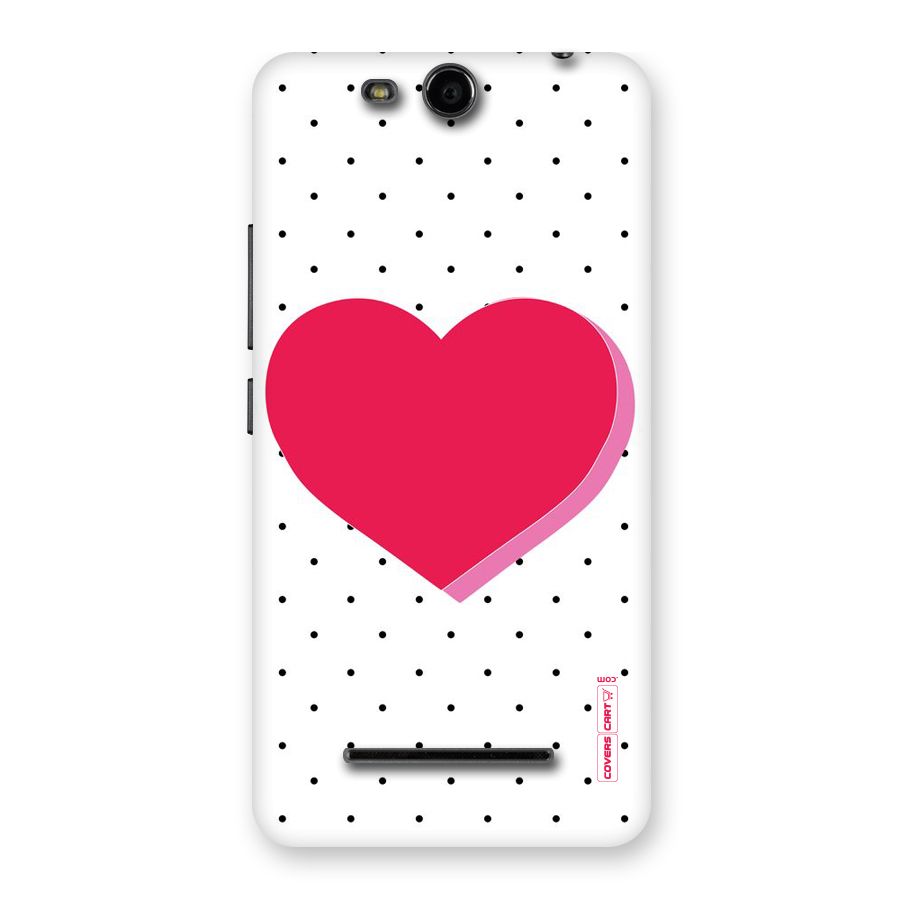 Pink Polka Heart Back Case for Micromax Canvas Juice 3 Q392