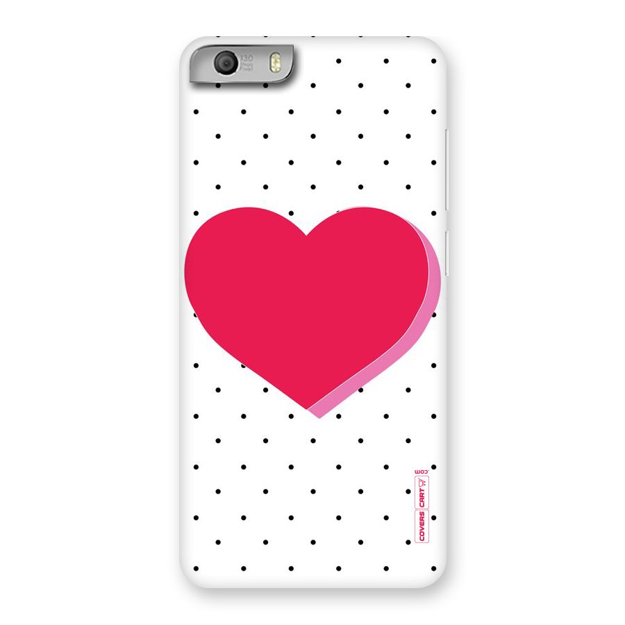 Pink Polka Heart Back Case for Micromax Canvas Knight 2