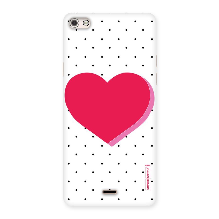 Pink Polka Heart Back Case for Micromax Canvas Silver 5